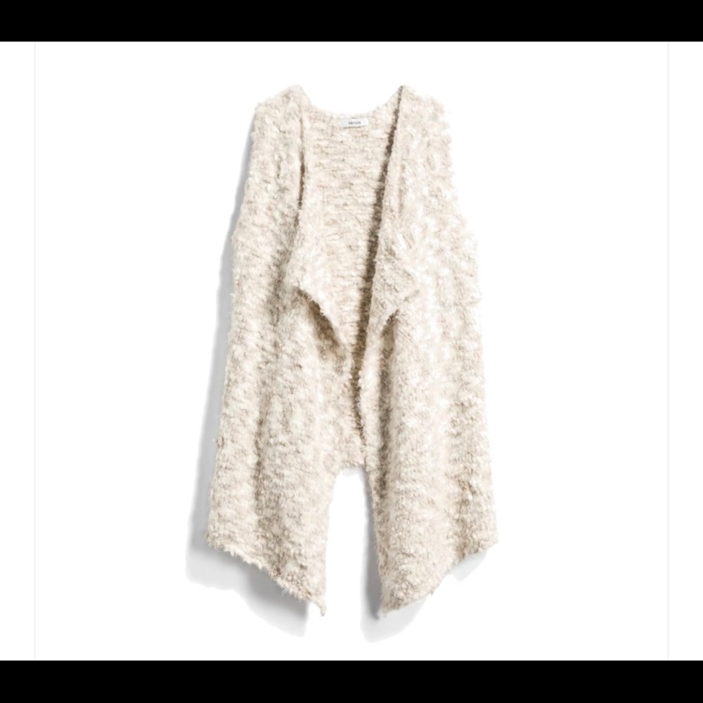 Kenzie Lezlie Fuzzy Textured Sleeveless Cardigan size S
